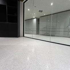 Sustainable Mondéco Terrazzo System Flooring in White