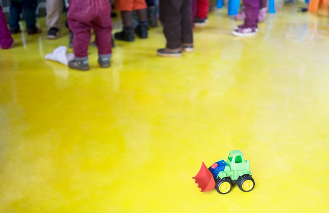 Donated Floor Brings Colour and Cleanliness to Child Centre