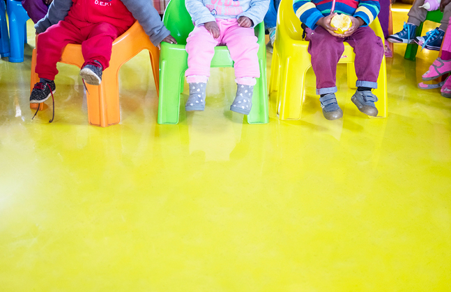 Donated Floor Brings Colour and Cleanliness to Child Centre