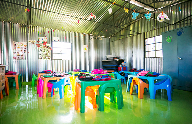 Donated Floor Brings Colour and Cleanliness to Child Centre